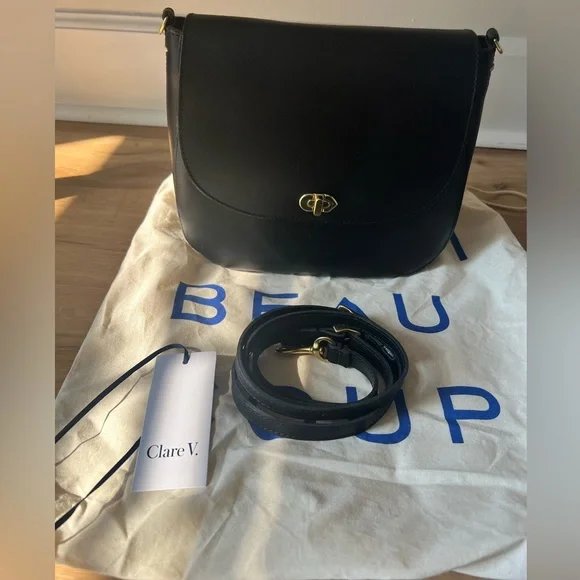 Clare V clack Louis Turnlock Leather Crossbody Bag - Picture 2 of 9